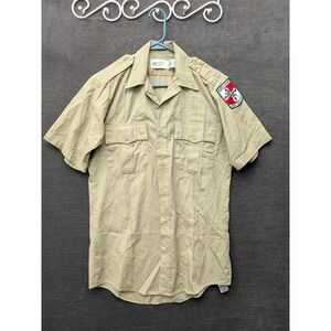 Maryland Park Service Ranger Work Shirt Beige Horace Short Sleeve Button Up Sm